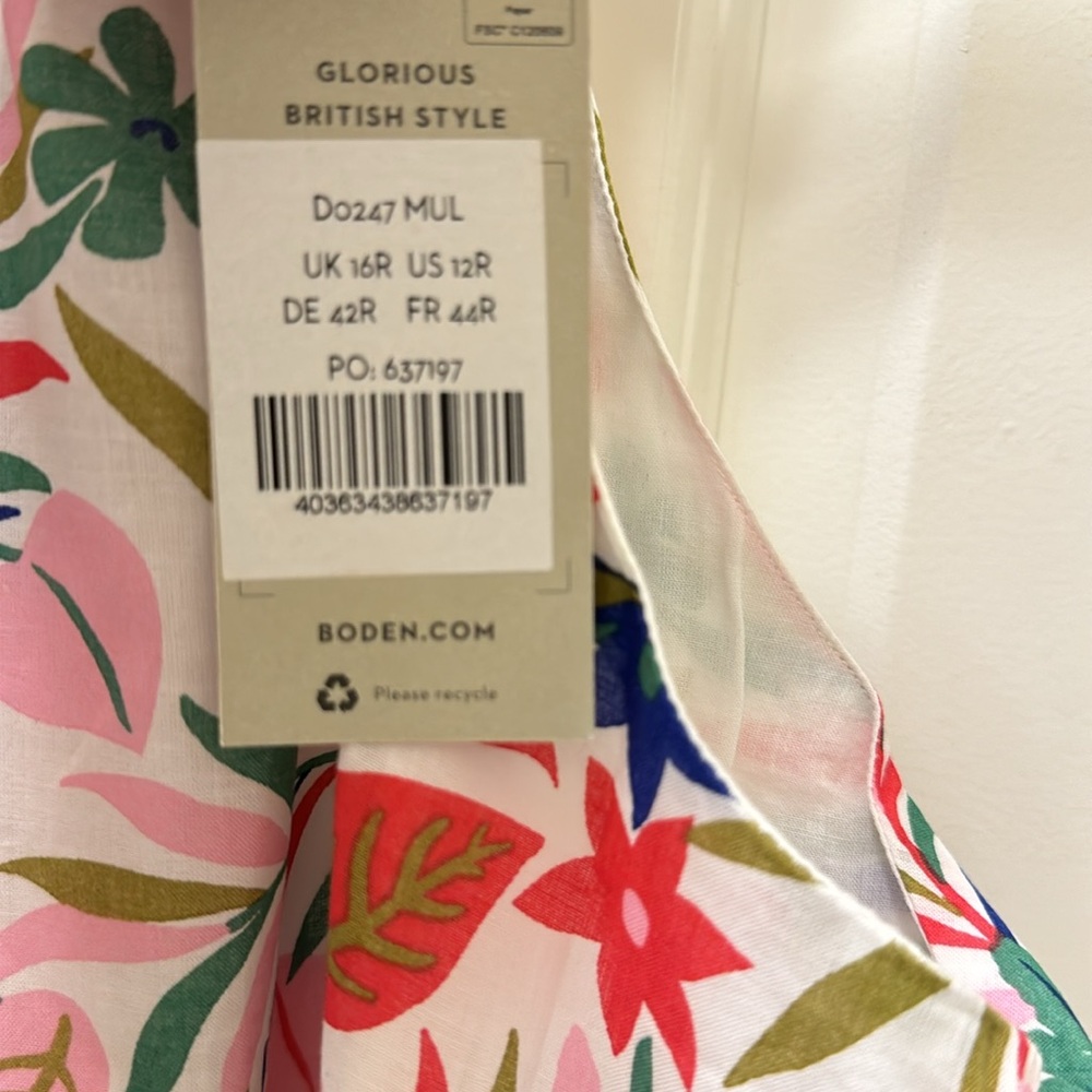 Boden Floral Halter Midi Dress in White Multi - Picture 5 of 7